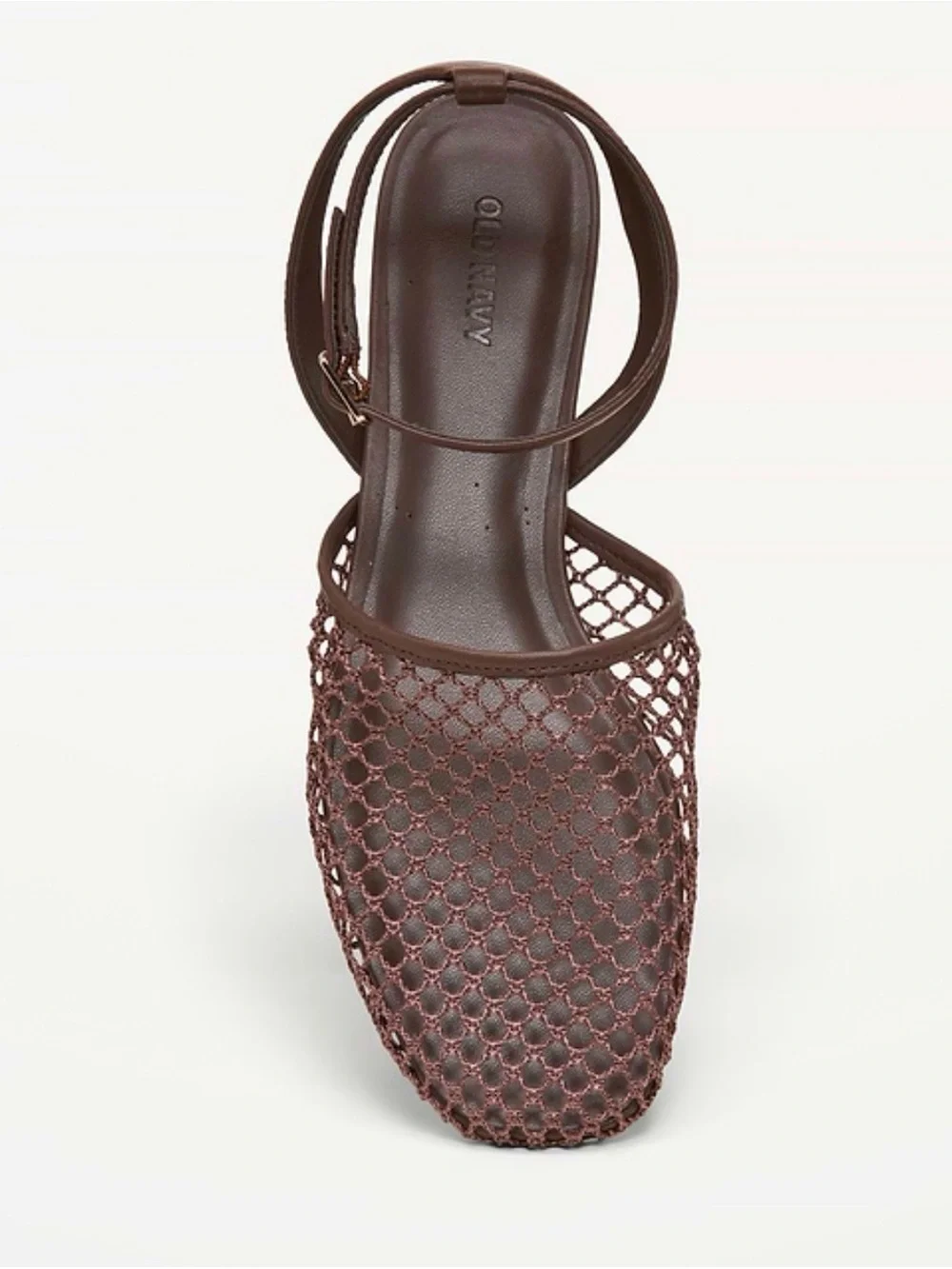 Old Navy Brown Woven Mesh Ankle-Strap Flat Sandal